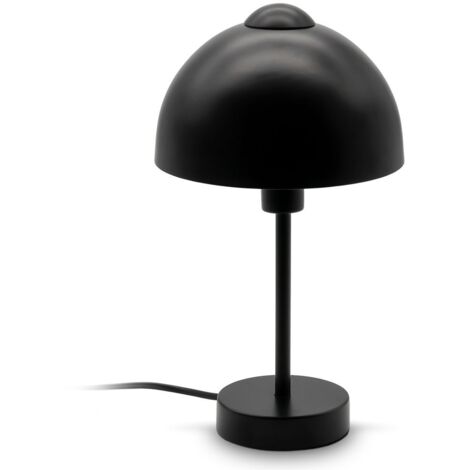 B.K.Licht – Lampe à poser noire mat E14 25W – Style scandinave hygge – Dimensions 100 x 320 mm – Câble 150 cm avec interrupteur