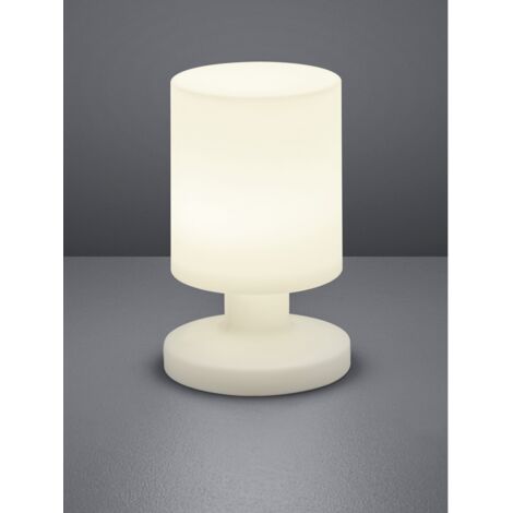 Lampe de table d'extérieur Lora Led IP44 blanche avec éclairage trio USB