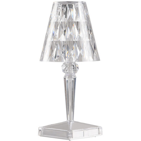 Lampe de table diamant 16 couleurs LED lampe de table en cristal acrylique lampe de chevet, lampe de bureau LED télécommandée