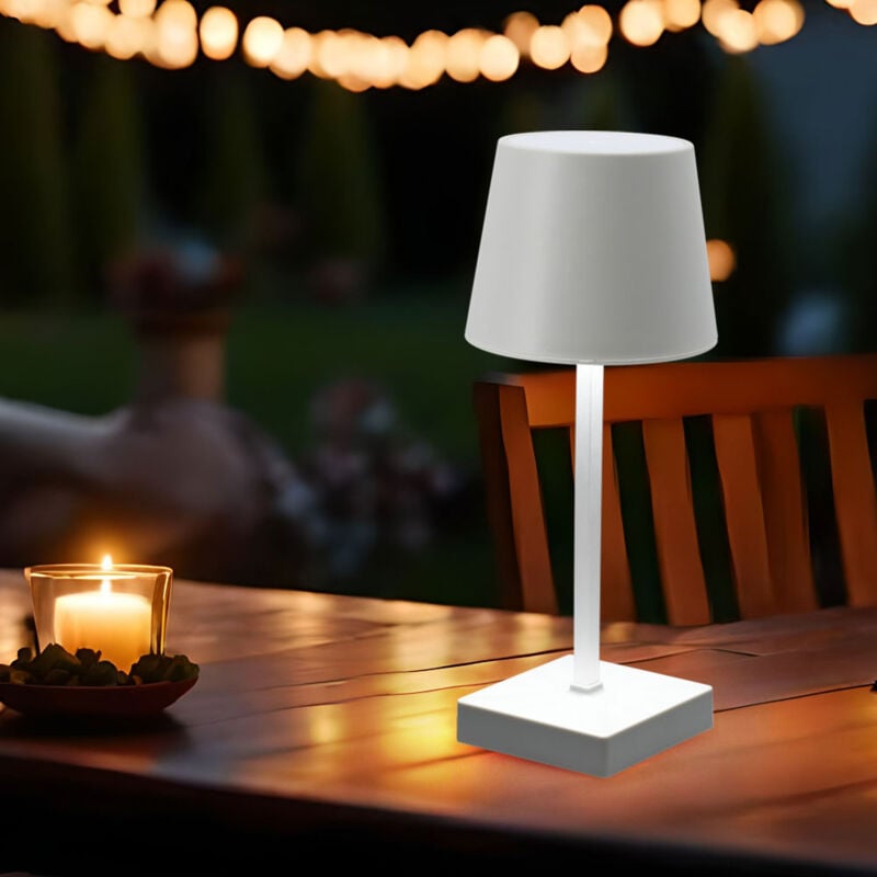 Etc-shop - Lampe de table d'intérieur lampe de table à batterie rechargeable dimmable 3-étapes lampe de chevet usb, blanc, led blanc chaud, LxlxH