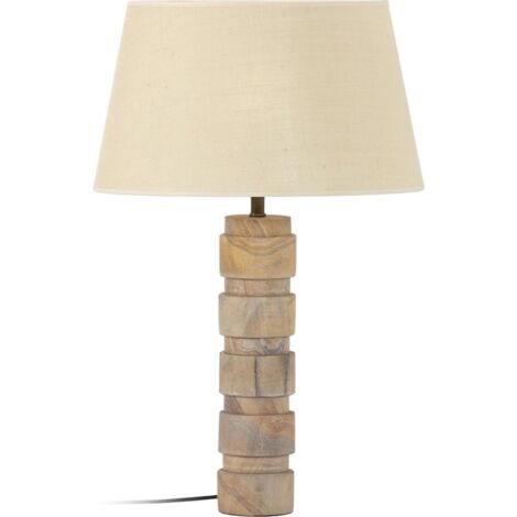 lampe de table dorée en marbre travertin design contemporain - beige travertin et doré élégant