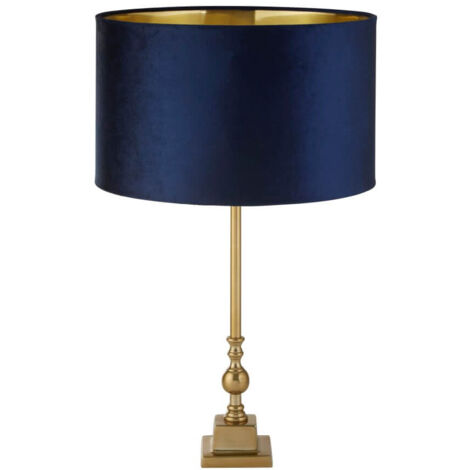 Lampe de table dorée Whitby avec capuche bleu foncé - EU81214AZ