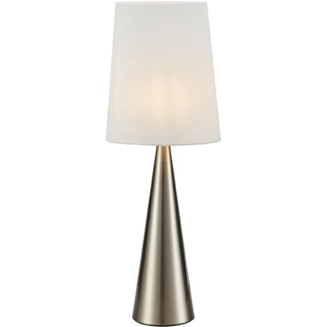 Lampe de table e14 40w ip20 nickel satine blanc casse - markslojd - conus 88895542 88895542 88895542