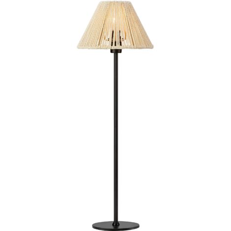 Lampe de table E14 abat-jour beige papier torsadé noir - Markslöjd - Corda