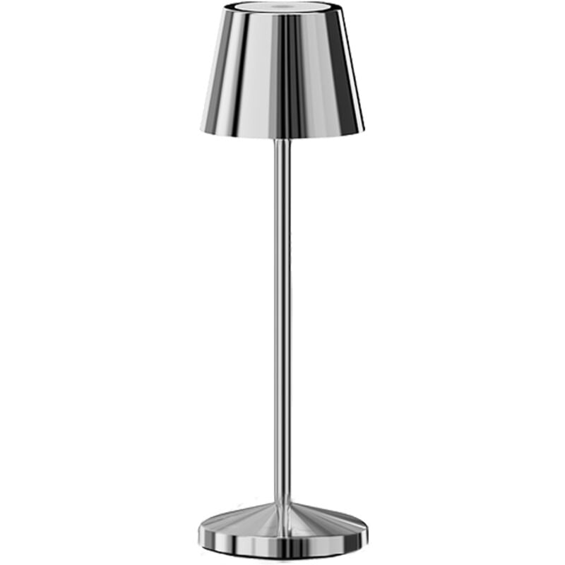 Lampe de table sans fil EMILY Argent Aluminium H25cm