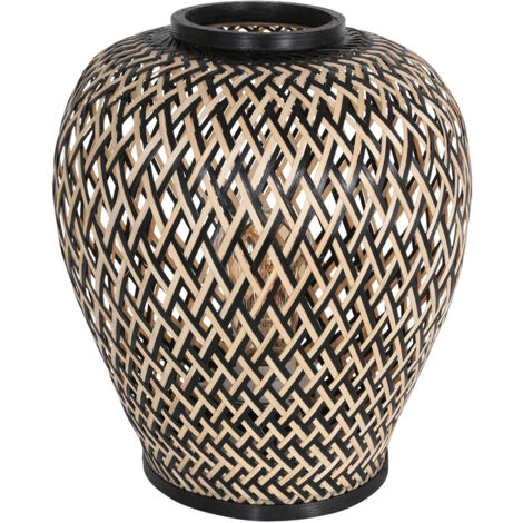 Lampe de table en bambou noir Maze Ø 30 cm - 3131BE
