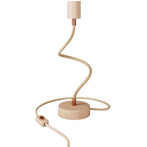 Lampe de table en bois articulée avec lumière diffuse - Table Flex Wood avec prise 2 broches