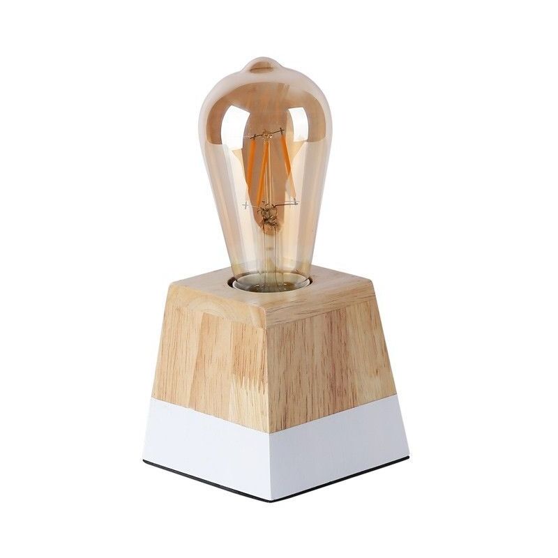 Lampe de table en bois "LAKA" - Blanc Lampe de table en bois "LAKA" - Blanc