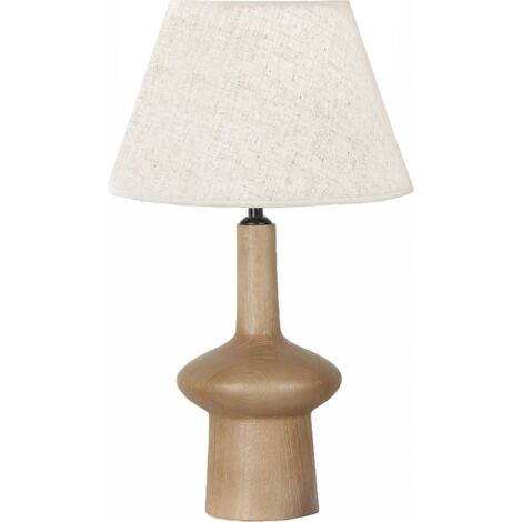 Lampe de table en bois naturel toffee au design chaleureux - bois naturel toffee et beige