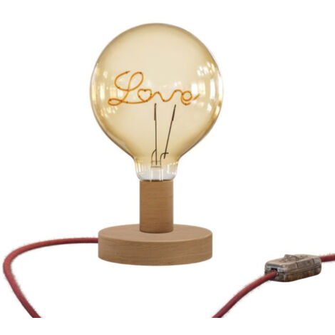 Lampe de table en bois Posaluce Love