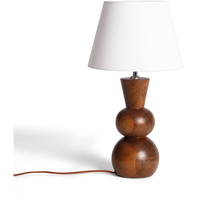 Lampe à Poser en bois Vinda Iluzzia Blanc