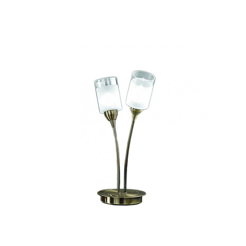 Lampe de table en bronze Campani 2 Ampoules - Marron