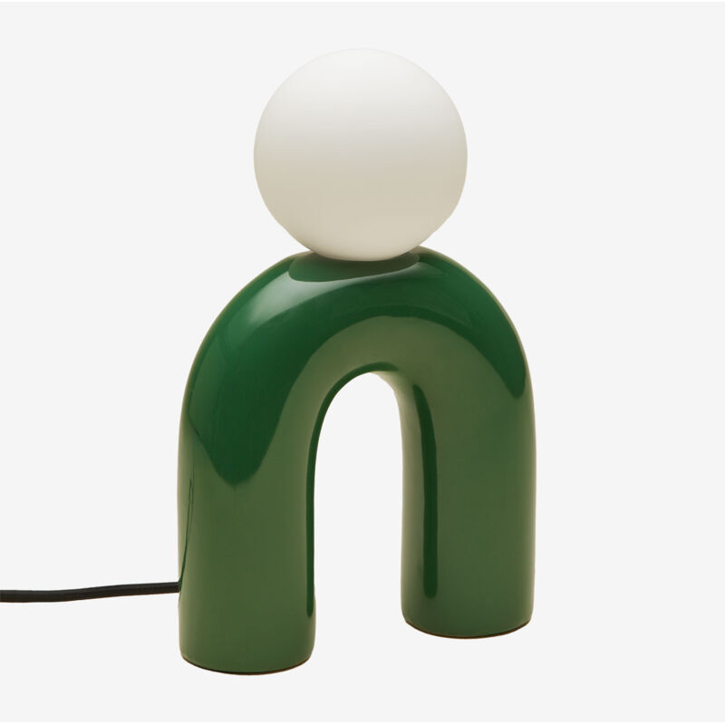 Sklum - Lampe de table en céramique 30 cm avec boule en verre Margot Vert Amazone Sklum - Lampe de table en céramique 30 cm avec boule en verre Margot Vert Amazone
