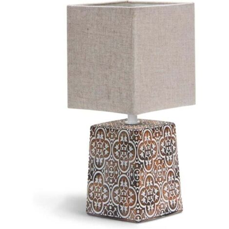 Lampe de table en céramique E14 lampe de table lampe vintage pour table de chevet table d'appoint lampe de chevet abat-jour en tissu rétro drôle