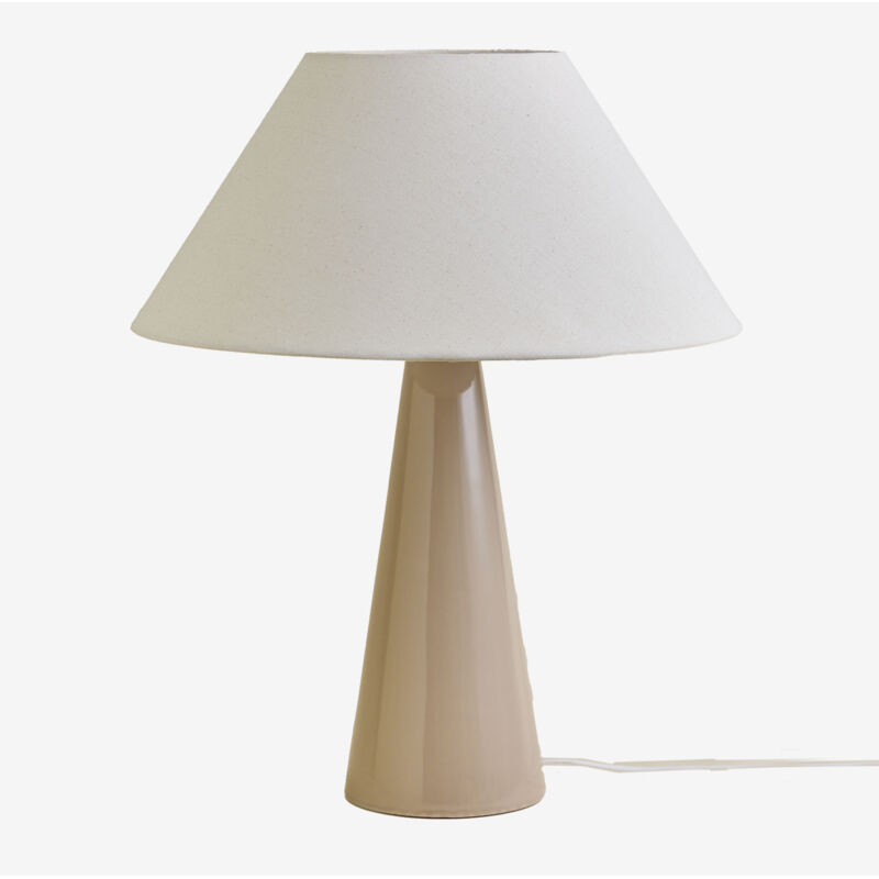 Sklum - Lampe de table en céramique et lin Jevora 60 cm Beige Crème Sklum - Lampe de table en céramique et lin Jevora 60 cm Beige Crème