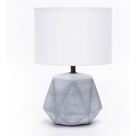 Lampe de Table en Céramique, Moderne Lampe de Chevet avec Abat-Jour en Tissu, Douille E14, max.40W, Lampe de Canapé, Veilleuse pour Chambre, Salon, Bureau, Hôtel, Café (sans Ampoule) -H29cm,Gris Clair