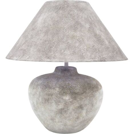 Lampe de table en céramique naturelle style pierre élégante - Pierre naturelle grisée et beige