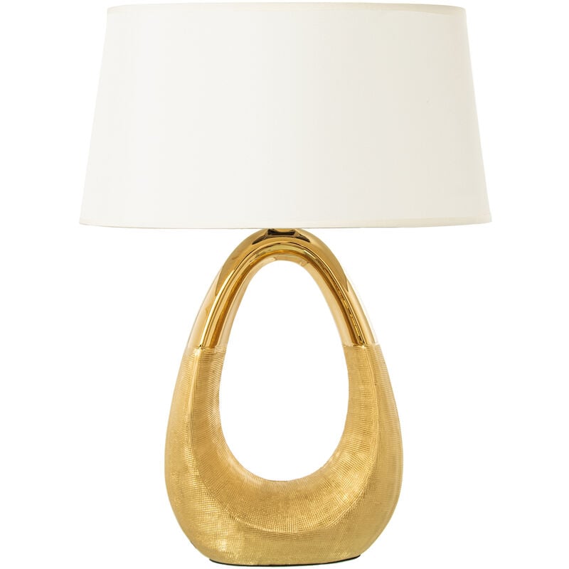 Fijalo - Lampe de Table en Céramique Dorée+52561-1Xe27-Max40W No Inc 38X24X54 Cm, Base : 41 Cm de Haut