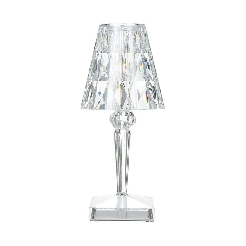 Rapanda - Lampe De Table En Cristal De Diamant, Lampe De Chevet De Chambre En Cristal Rechargeable Par Usb, Temperature/Luminosite Reglables, type