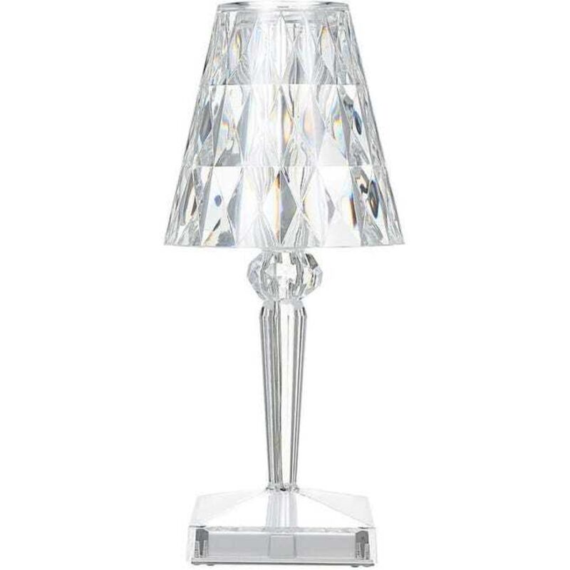 Lampe De Table En Cristal De Diamant, Lampe De Chevet De Chambre En Cristal Rechargeable Par Usb, Temperature/Luminosite Reglables, type tactile