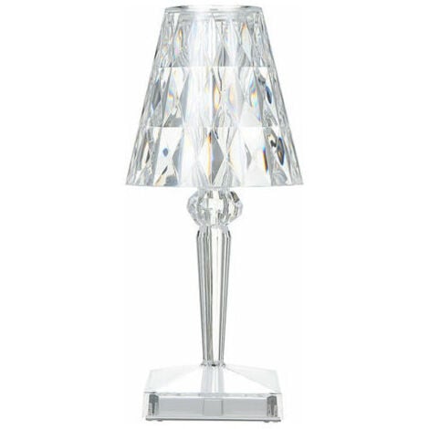 TRIMEC Lampe De Table En Cristal De Diamant, Lampe De Chevet Veilleuse Atmosphere Chambre, Temperature/Luminosite Reglable, Pas De Batterie, Chargement Usb - Pas de batterie, type usb