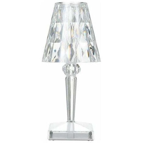 Lampe De Table En Cristal De Diamant, Lampe De Chevet Veilleuse Atmosphere Chambre, Temperature/Luminosite Reglable, Pas De Batterie, Chargement Usb - Pas de batterie, type usb