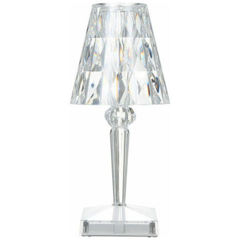 Lampe De Table En Cristal De Diamant, Lampe De Chevet Veilleuse Atmosphere Chambre, Temperature/Luminosite Reglable, Pas De Batterie, Chargement Usb - Pas de batterie, type usb