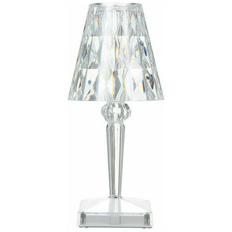 Lampe De Table En Cristal De Diamant, Lampe De Chevet Veilleuse Atmosphere Chambre, Temperature/Luminosite Reglable, Pas De Batterie, Chargement Usb - Pas de batterie, type usb