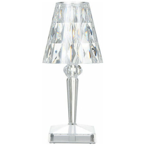 Lampe De Table En Cristal De Diamant, Lampe De Chevet Veilleuse Atmosphere Chambre, Temperature/Luminosite Reglable, Pas De Batterie, Chargement Usb - Pas de batterie, type usb