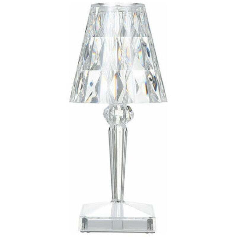 Lampe De Table En Cristal De Diamant, Lampe De Chevet Veilleuse Atmosphere Chambre, Temperature/Luminosite Reglable, Pas De Batterie, Chargement Usb