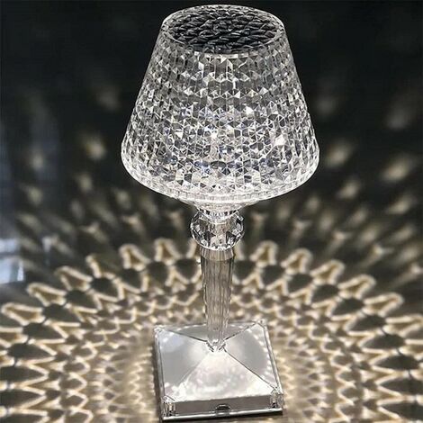 LLSZAHD Lampe de Bureau LED Diamant en Cristal Lampe de Chevet, Lampe de  Table en Verre à vin Romantique en Acrylique,télécommande Tactile [16