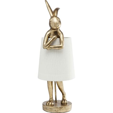 Lampe de table en forme d’animal, Lapin doré, 23 cm