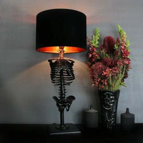 Lampe de table en forme de crâne, une lampe décorative gothique classique pour la décoration intérieure.-noir