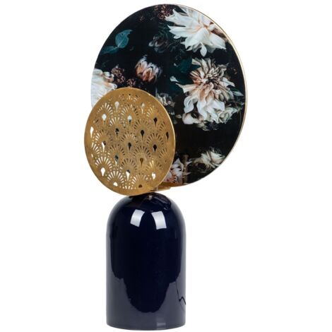 Lampe de table en métal bleu doré 36 x 14 x 61 cm