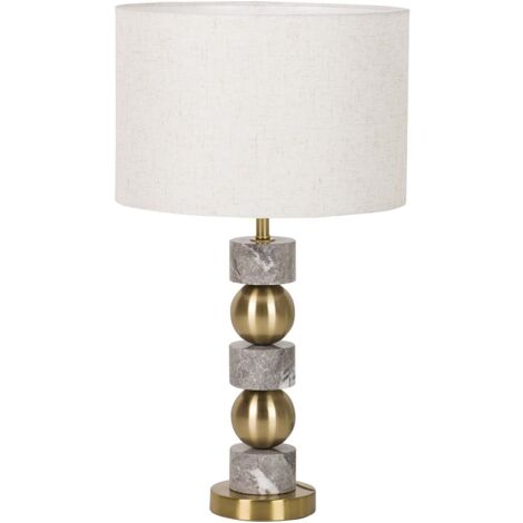 Lampe de table en métal et marbre 35 x 35 x 61 cm