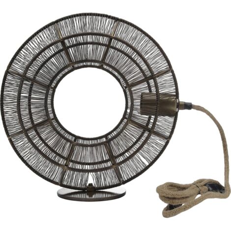 Lampe de table en métal finition or vieilli design élégant - Or vieilli marron naturel