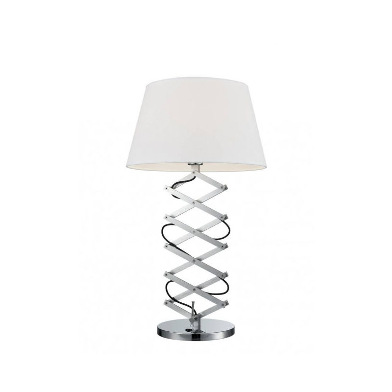 Lampe de table en nickel satiné hauteur ajustable Mekko 1 Ampoule - Gris