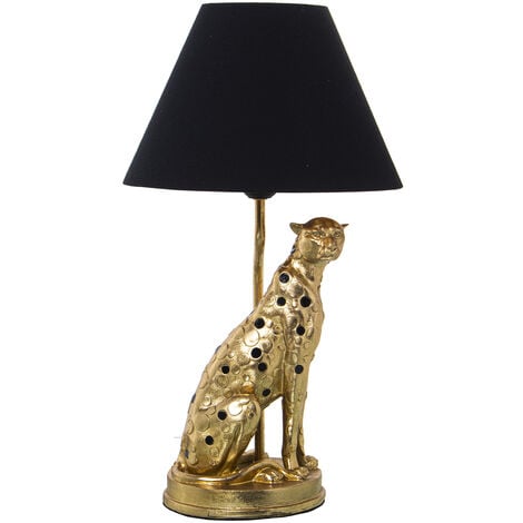 FIJALO Lampe de Table en Résine Golden Panther, 1Xe27, Max.40W °26X46 Cm, Câble Noir:159 Cm