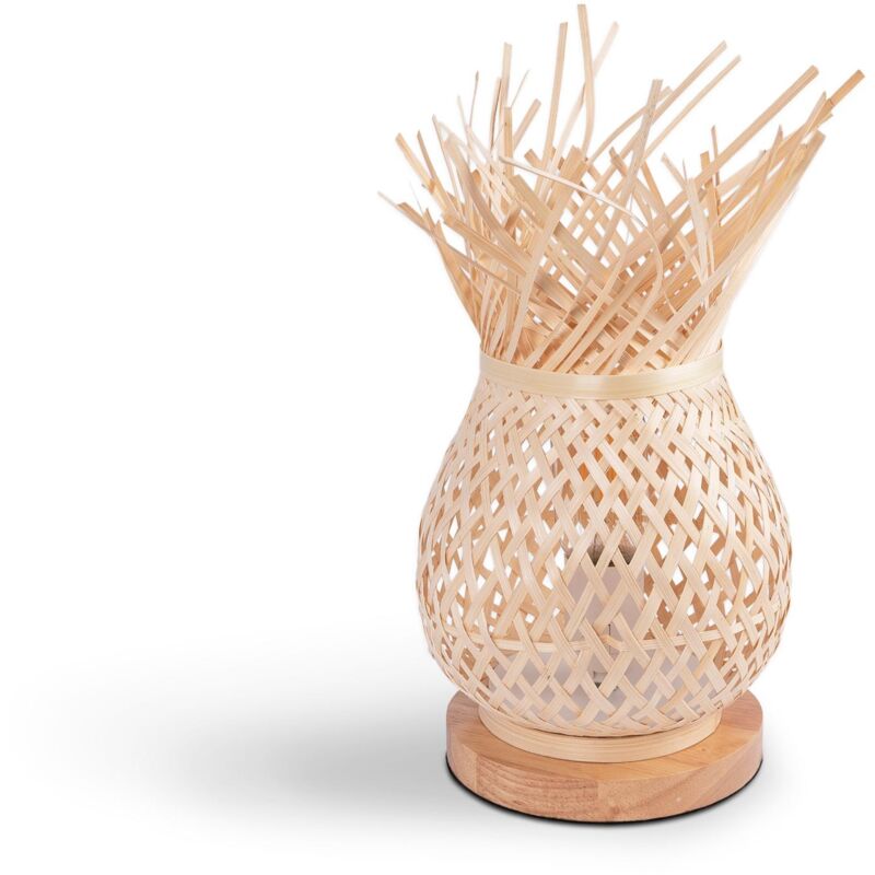 Barcelona Led - Lampe de table en osier 'vimet' boho chic