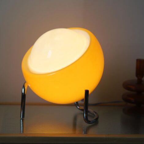 Lampe de table en verre au style rétro Bauhaus, lampe de chevet
