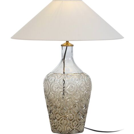 Lampe de table en verre brun style contemporain sans abat jour - verre brun transparent