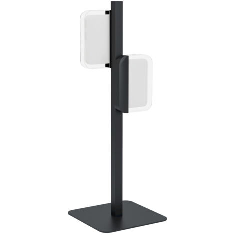 Lampe de table ERVIDEL Noir Satiné, clair L: 15.5 B: 6 H: 50cm avec interrupteur de câble 3000k
