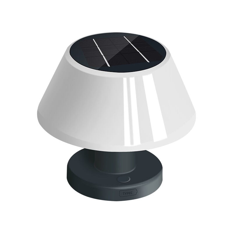 Crea - Lampe de table extérieure dimmable solaire, lampe de table intérieure à batterie led rechargeable usb et solaire, lampe solaire étanche ip54,