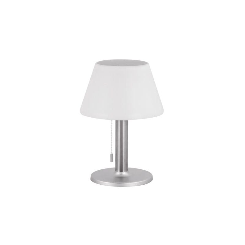 Silumen - Lampe de Table Extérieure Solaire 2W Inox et Blanc - Blanc Neutre