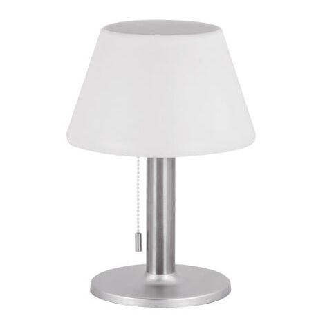 Lampe de Table Extérieure Solaire 2W Inox et Blanc - Blanc Neutre - SILUMEN