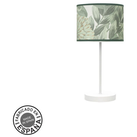 Lampe de table fashion 1xe14 blanc/vert feuille 42x17x17cm