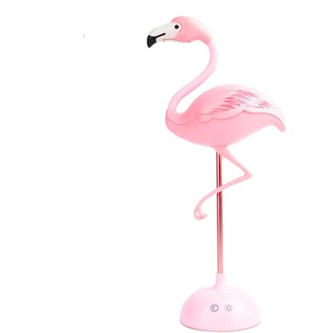 Lampe de table flamant rose USB, lampe de chevet, veilleuse pour maternelle, variateur tactile, chambre d'étudiant, dortoir, lecture, cadeau d'anniversaire (flamant rose)
