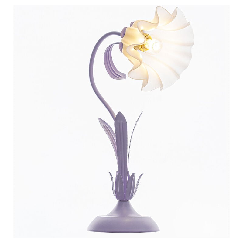 Crea - Lampe de table fleur, lampe de lecture led, veilleuse fleur rétro au chevet, 3 modes de couleurs, décoration de lampe de chevet kawaii,