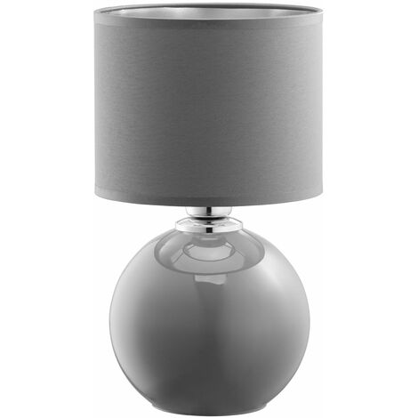 Lampe de Table Gris E27 36 cm Tissu Verre Moderne Salon Chambre à coucher