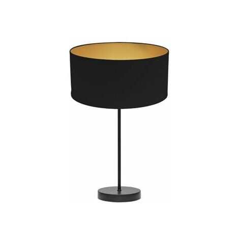 Lampe De Table Haute Anuska 1xe27 Noir/noir-or 62x30x30 Cm